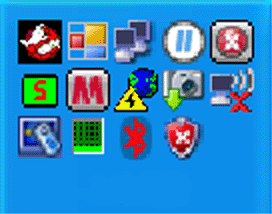 Icon Tray while debugging something, with TrayIconBuster present